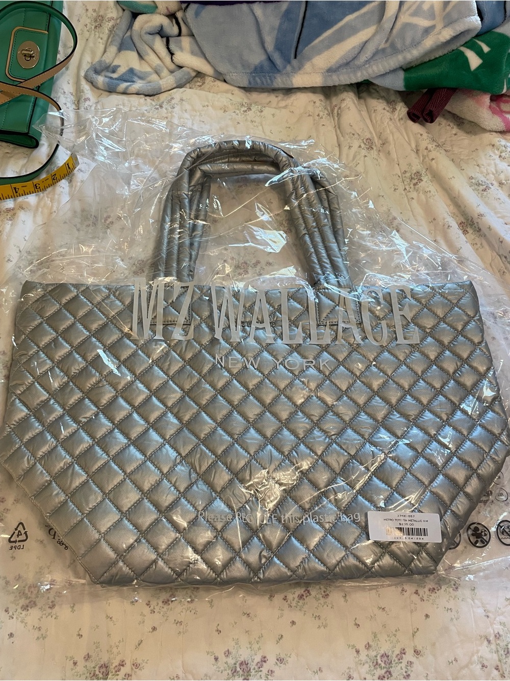 WZ Wallace Metro Tote color Tin Metallic size Medium. NWT! Retail $235